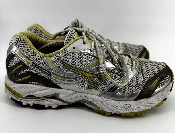 Mizuno Wave Alchemy 8 Road Running Shoes Lace Up Lightweight Silver Yellow 9.5
