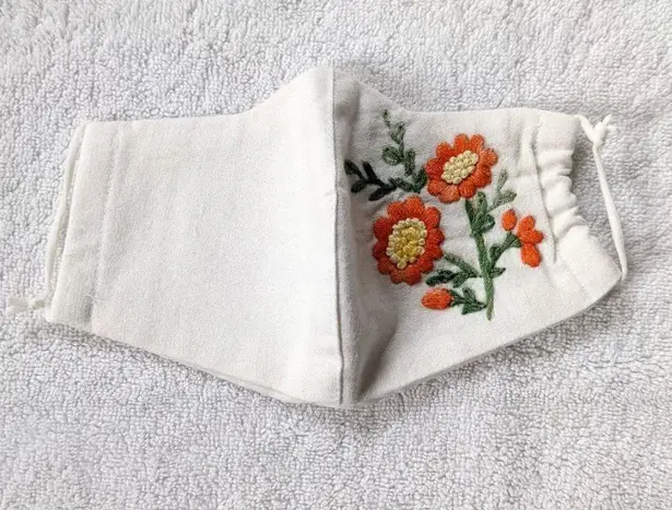 Handmade Pocket Filter Embroidered Face masks