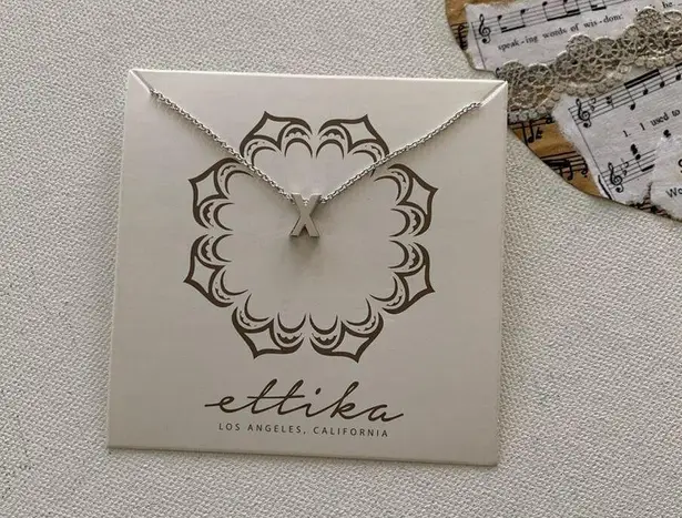 Ettika x Revolve Silver Plated “X” Initial Minimalist Necklace