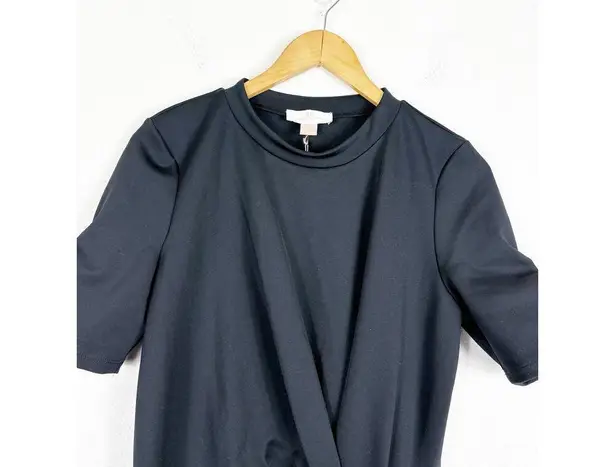 Rachel Parcell Black Draped Interlock Minidress Size Large NWT Cocktail Stretch