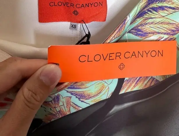 Clover Canyon Spilled Milk Off the Shoulder Bodycon Dress in Multi Size XS NWT