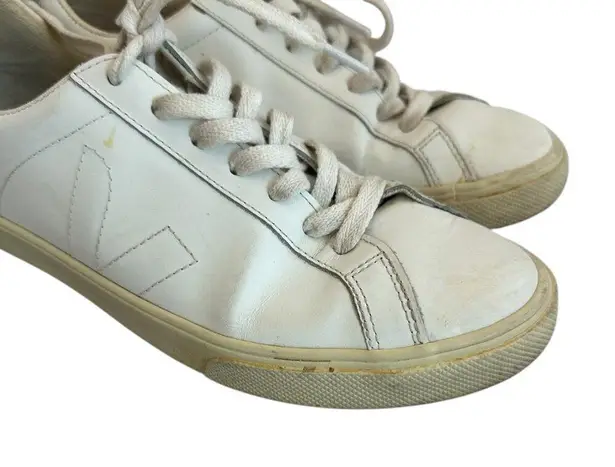 VEJA White Sneakers Tennis Shoes Lace Up Casual Brazil Stitching Size 38 7 US