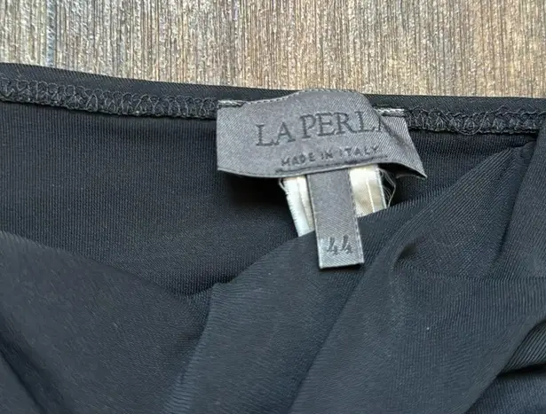 La Perla Italy RARE Vintage Black Bustier Cups Corset Dress Gold Hardware