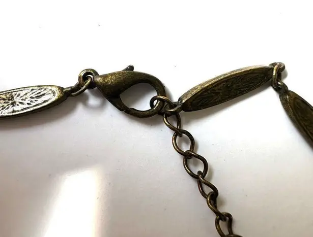 Coldwater Creek triple strand brown and orange statement necklace