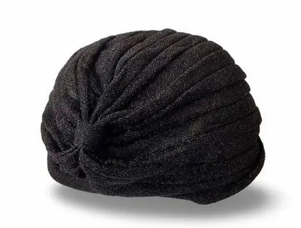 Sparkly turban cap black