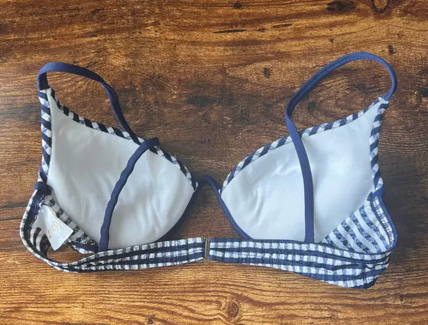 Sirena Vintage Blue & White Gingham Underwire Padded Bikini Top