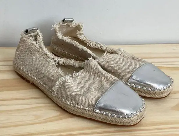 ZARA  |Woman Canvas Silver Toe Espadrilles sz 38