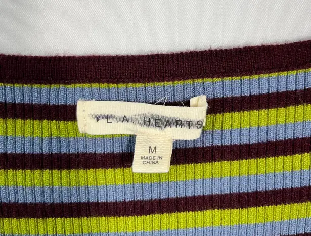 Urban Outfitters L.A. Hearts  Colorblock Striped Boxy Fit Cropped Cardigan Medium