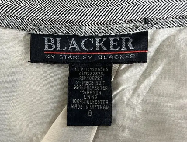 Blacker by Stanley Blacker Skirt Women 8 Gray Herringbone Pencil Straight Preppy