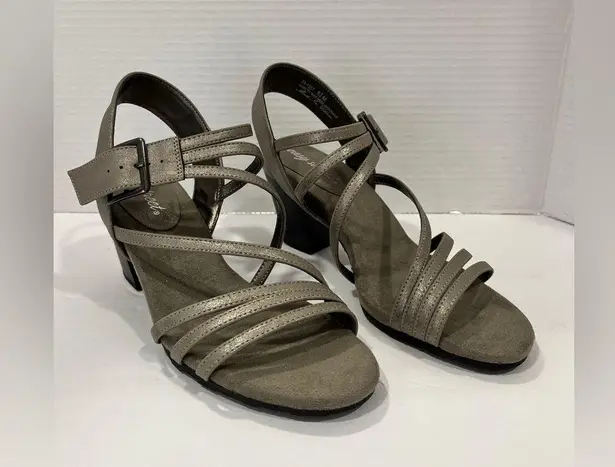 Easy Street Orien Heeled Sandal-Size: 8.5 Color: Pewter