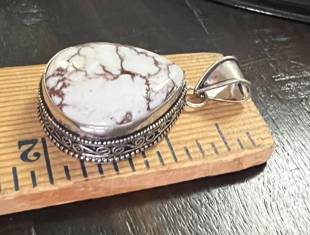 Wild Horse Turquoise 925 Silver Plated Necklace Native American Jewelry Brown