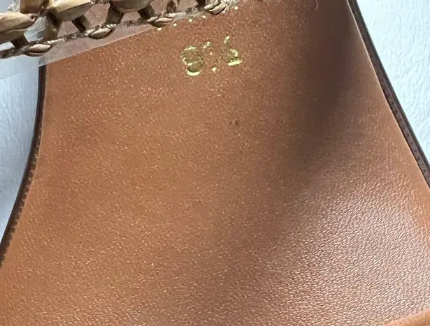 TOSCANELLA Women's Tan Made In Italy Gaucho Raffia Heeled Sandals Sz 9.5