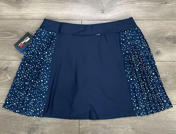 Ralph Lauren RLX  17” Side Pleated Aim High Rise Navy Stars Golf Skirt Size Large