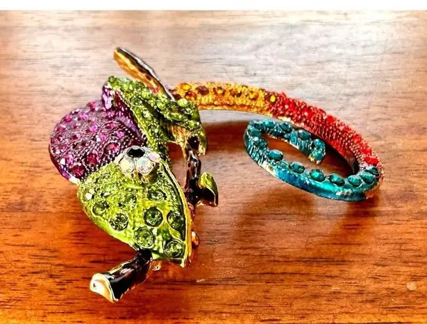 Chameleon Brooch Pin Rhinestones Lizard Gecko New Art Deco Tropical Rain… Purple