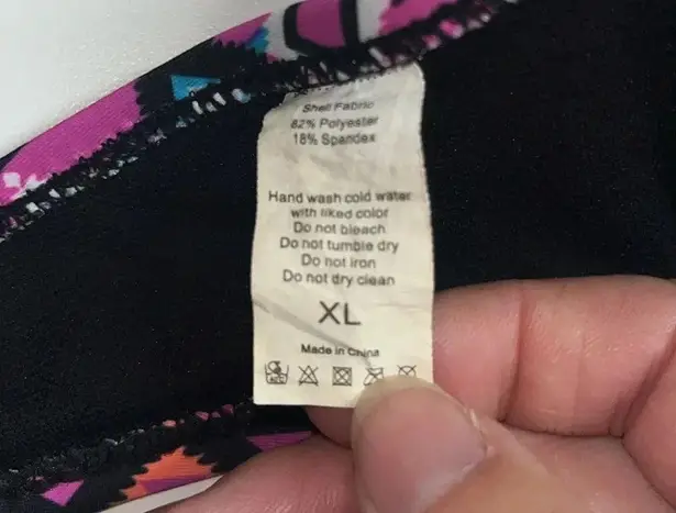 XL halter bikini top XL Aztec print halter bikini top removable straps Black