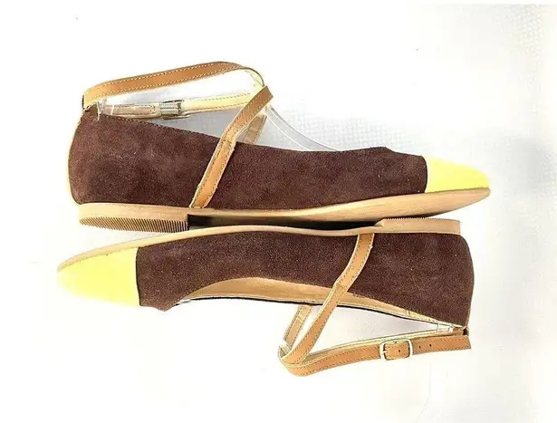 Seychelles Women's 7M Green Brown Just The Beginning Suede Cap Toe Shoes Flats