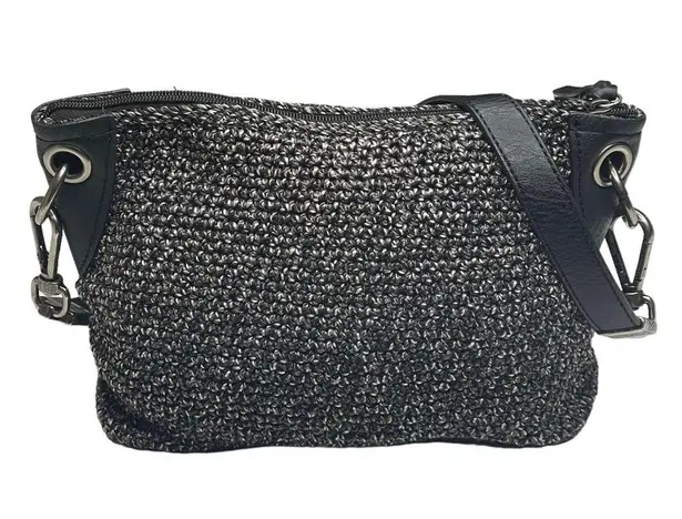 The Sak new ᯾ Indio Small Crochet Tote Handbag Bag ᯾ Urban Static Charcoal Knit