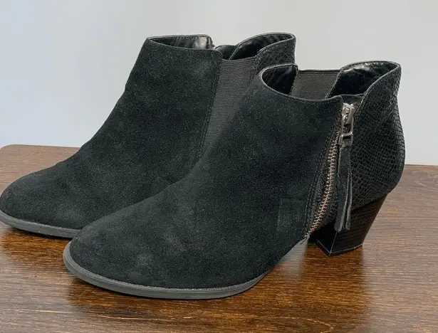 Vionic Womens Side Zip Ankle Booties Black Size 8.5