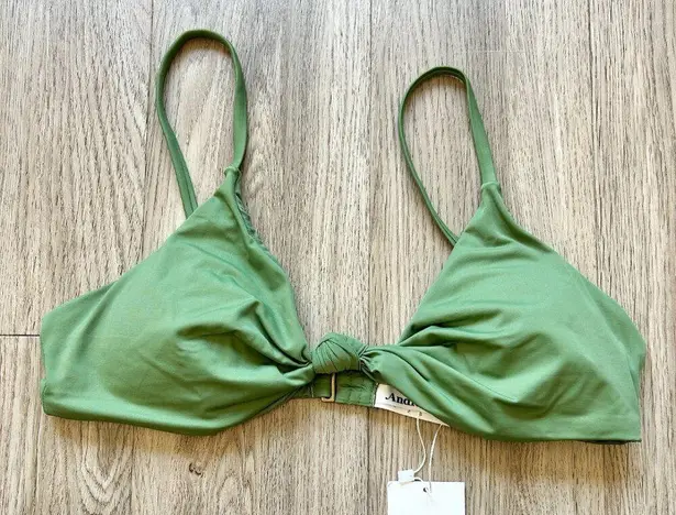 ANDIE Swim The Santorini Bikini Top in Seagreen Sage Size XL NWT