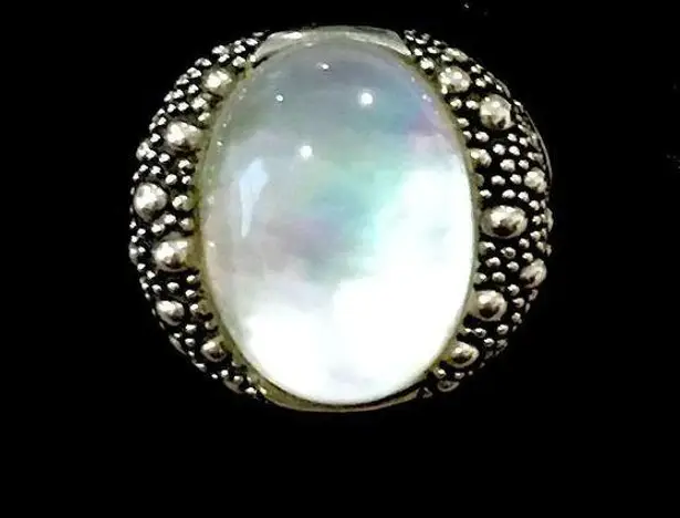Sterling Silver MICHAEL DAWKINS Starry Night Mother of Pearl Ring