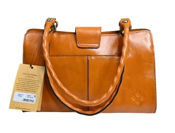 Patricia Nash Cut Out Collection Rosina Artisan Sun Yellow Leather Handbag NEW