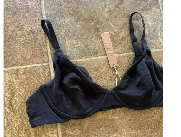 SKIMS Cotton Jersey T-shirt Bra Soot Size 38B