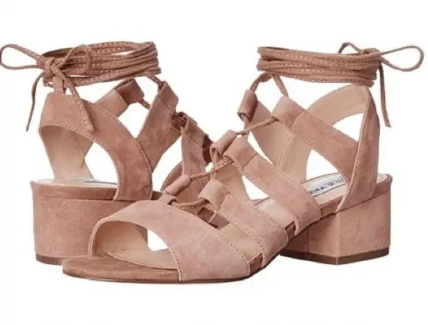 Steve Madden  | Kittyy Sand Suede Tie Up Sandal low Heel 5.5