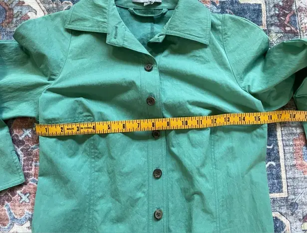 Bill Blass Sage Green Taffeta Button Front Belted Midi Dress Size 0 NWT