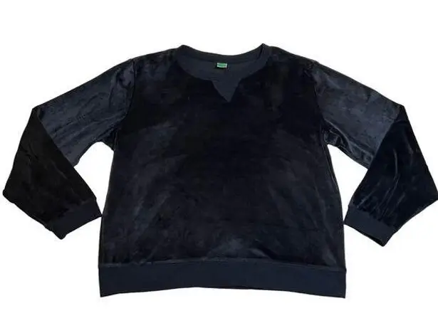 Honeydew Velour Velvet Pullover Crewneck Sweatshirt Size XXL Casual Loungewear Blue