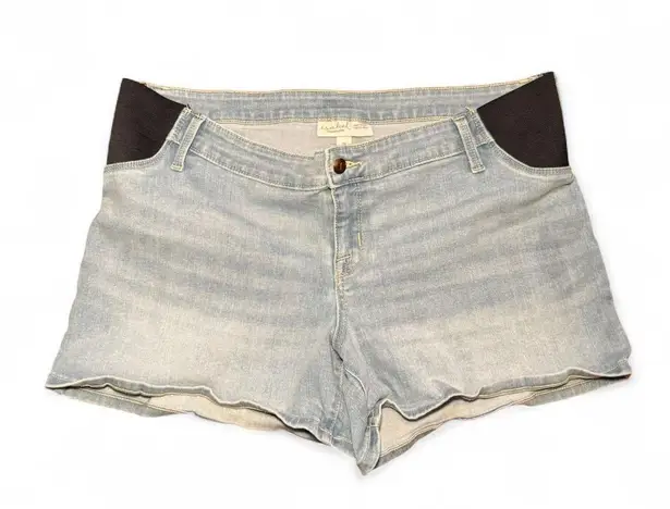 Women’s Isabel by Ingrid & Isabel Maternity Denim Midi Shorts Size 14 Light Wash Blue