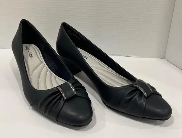Easy Street Womens Eloise Block Heel Pumps. Size 10. Color: Navy