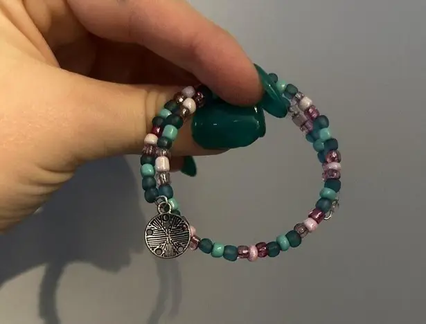 Handmade Light Purple Multi Color Round BOHO Bracelet Beach Ocean