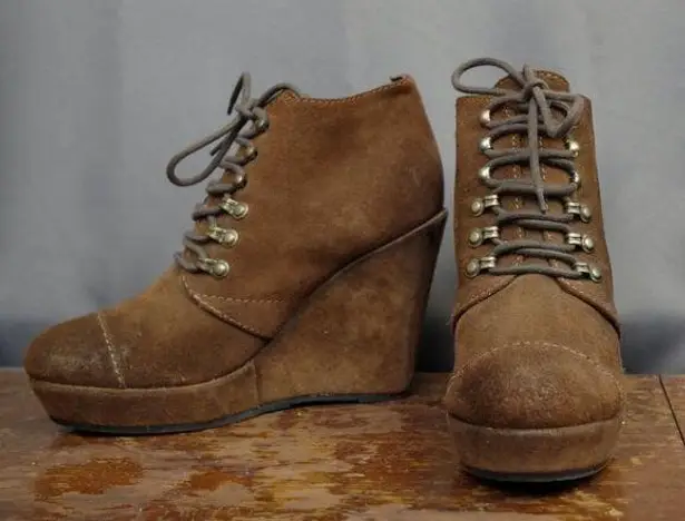 Diesel Ladies' Brown Suede Wedge Ankle Booties SIze 40