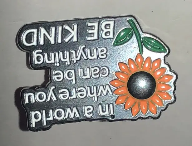 Inspirational Orange Flower Be Kind Scatter Pin