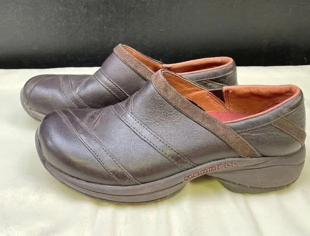 Merrell Women's Brown Leather Shoes/ Clogs/slip on Size 6.5 SKU 5350