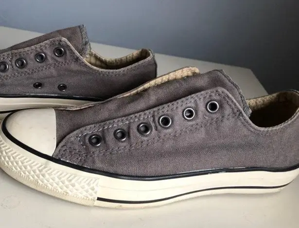 Converse gray no laces hot sale