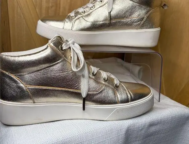 Naturalizer Gold High-Top Sneakers with Metallic Finish Size 9