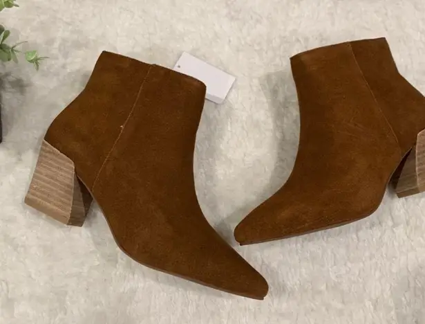 Kensie Lyden Brown Pointy Toe Ankle Bootie Heels