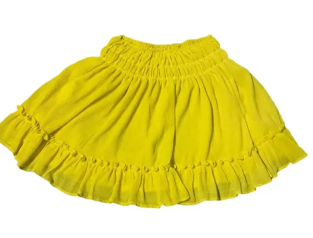 Tularosa  Yellow Chiffon Mini Skirt Size Small