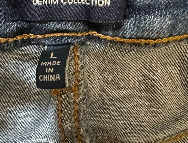 Angel Kiss Paperbag Waist Mini Jean Denim Skirt Size Large