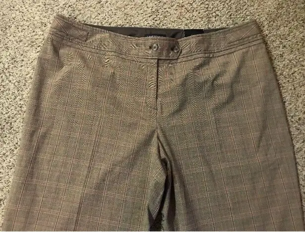 Lane Bryant  Brown Plaid Capri W/ Cuff Sz 28 NEW