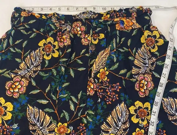 Miss Selfie Wide Leg Floral Casual Boho Stretchy Pants Rayon EUC Sz XL Rayon