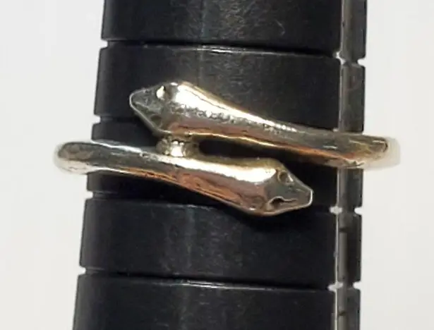 Silver Tone Snake Design Ring Sz 7 Unsigned