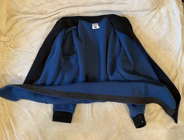 Beiar Norway Vintage blue and Black wool sweater with snakeskin patch Small