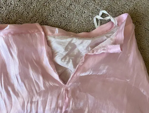 Aspeed Vintage Y2K Pink Organza Prom Dress Tube Top Maxi Skirt Scarf Diamante Detail XS