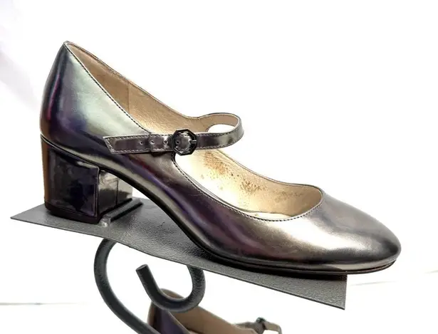 Louise et Cie Silver Kerrie Mary Jane Block Heels Shoes Size 9