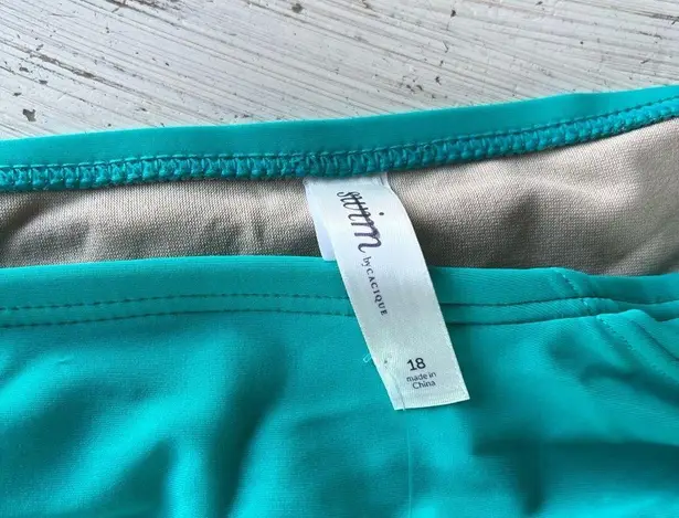 Cacique Swim by  high waisted bikini bottoms teal size 18