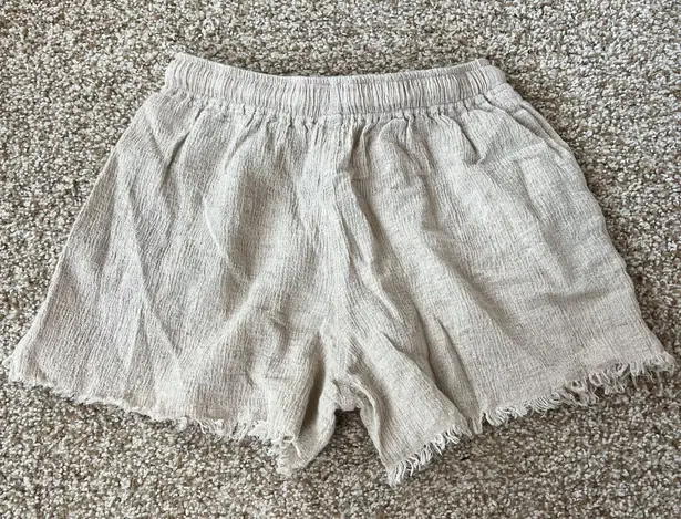 ELCE Swim Gauzy Paperbag Shorts Size Small Tan