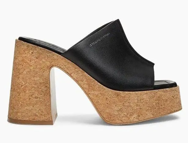 Stella McCartney NIB Skyla 115mm Platform Sandals in Black Size 40