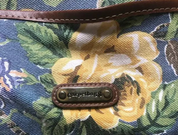 Vintage Carpetbags of America Blue Floral Tote